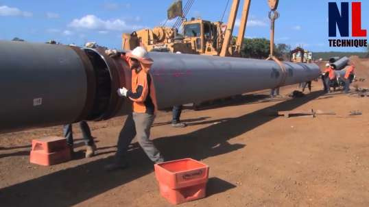 Amazing Giant HDPE Waterpipe Installing Process With Modern Machines And Skillful Workers